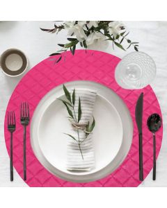 4 Jogo Americano Rosa Pink Redondo Matelasse - kit com 4 unidades- Impermeável Pvc