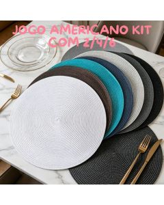 Jogo Americano Redondo Descanso De Mesa 37,5Cm Utensilio De Cozinha 2,4 ou 6 Uns Multiuso Porta Jantar Mesa Posta