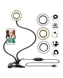 Ring light de Mesa 2 em 1 com Suporte de Celular Para Maquiagem Selfie Live Make Abajur