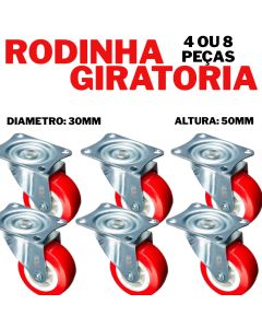 Kit 4 Ou 8 Rodízio Giratório 38MM Rotação 360 Rodinha Anti Risco Ideal Para Moveis