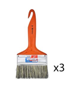 Kit 3 Trincha Para Pintura 695 4 Polegadas Latex Acrílica - Tigre