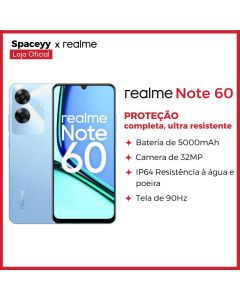 Celular Realme Note 60 Dual SIM 3GB RAM/64GB Câmera 32MP Processador Octa-Core Bateria 5000MaH