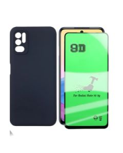 Capinha Aveludada P/ Redmi Note 10 5g + Película De Cerâmica Preta Aveludada