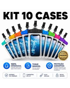 Kit 10 Capas Bolsas Prova Dagua Impermeavel Universal Transparente Celular Protegido