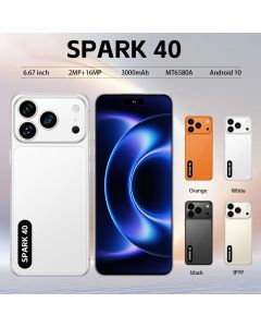 Best Seller SPARK 40 Android Phone HD Tela Grande Desbloqueio Facial Dual SIM Celular