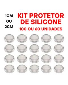 Protetores Silicone 100UN 1CM Ou 60UN 2CM Adesivo Anti-impacto Moveis Resistente Porta Mesa