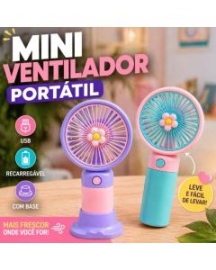 Mini Ventilador De Mão Portátil Recarregável Usb com suporte Para Escritório