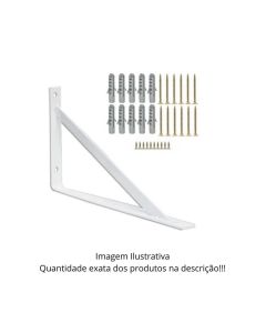Mao Francesa  kit 4 X Suporte Prateleira 20cm Parafusos + Buchas