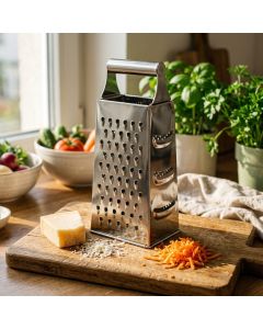 Ralador de Queijos e Legumes 4 Faces em Aço Inox Premium Utensílio de Cozinha Durável Multifunc