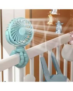 Mini Ventilador de mão Octopus 3 Velocidades USB Recarregável para Carrinho de Bebê / Mesa / Viagem