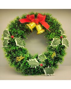 Guirlanda 30Cm Verde Para Porta Com Laço Ou Sinos Ou Bola Enfeite De Natal Decoração Natalina