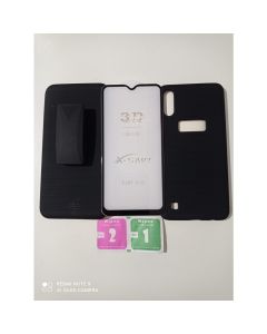 Capa  + Suporte de Cintura Samsung Galaxy A01/ A015 Core Tela 5.7  Case Cinto Belt Clip Película3d