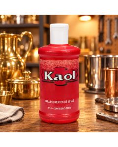 Polidor de Metais Kaol 200ml Limpa Lustra Brilho Inox Alumínio Cobre Prata Cromados