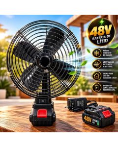 Ventilador Portátil Bateria 48v + De Mesa Acampamento Portátil Recarregável Bateria Tufão Vento