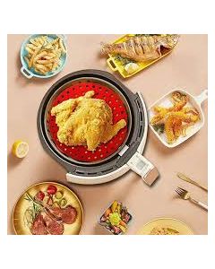 OFERTA Tapete Para Assa De Cozimento  De Silicone Para Fritadeira Elétrica Air Fryer Forno Redondo 22,5X1,2CM