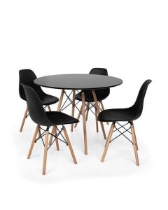2  Cadeiras Charles Eames Eiffel Dsw Wood Preta