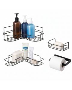 Kit Banheiro Organizador Metal Resistente Box Completo