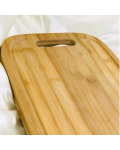 OFERTA Tábua Carne De Bambu 34x24x1,8cm Corte Churrasco Legumes Com Encaixe Para As Mãos