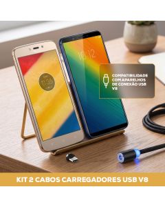 Cabo Magnético Trançado Para V8 j3 prime  Usb  E Micro-usb V8