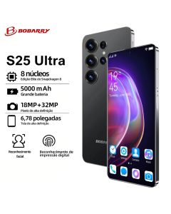 Smartphone S25 Ultra, 16GB+512GB, bateria de 5.500 mAh, Android 15, qualidade de imagem HD e rede 5G, dois chips