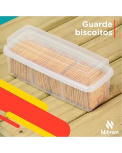 Porta Biscoito Biscoitos E Torradas Com Divisórias Nitron  9,1 x 23,1 x 8,9 cm