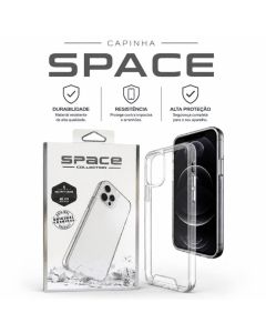 Capa Capinha Space Transparente Anti Impacto Iphone 11 12 13 14 15 16 17 Air Plus Pro Max