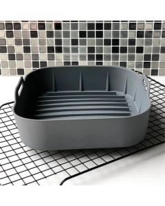 Forma De Cozimento Quadrada De Silicone Para Air Fryer 19CM X 19'CM X 7,3CM Multicolorida Com Alças