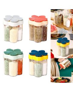 Pote Porta Tempero Temperos Contimentos E Alimentos 5 Em 1 Saleiro Pimenteiro com 5 Divisórias