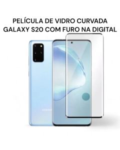 Película de Vidro Curvado com Furo na Digital Galaxy S20