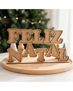 Kit 10 Palavras Feliz Natal Mdf Enfeite Mesa Decoração Natalina Dourado Vermelho Verde