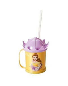 Copo caneca com canudo e tampa Avon princesa Bela 360ml