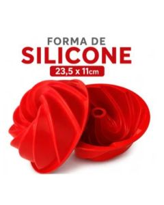 Forma De Silicone 24x24x10cm Espiral Redonda Para Bolo Pudim Sobremesas Multiuso Universal