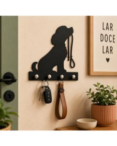 Porta Chaves Cachorro Decorativo Com Ganchos Mdf 3mm