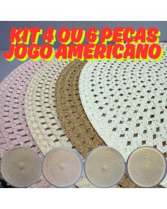 KIT 4 Ou 6 Peças Jogo Americano 39cm Descanso De Mesa Jantar Redondo Decorativo Para Cozinha