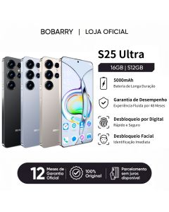 Smartphone S25 Ultra, 16GB+512GB, bateria de 5.500 mAh, Android 15, qualidade de imagem HD e rede 5G, dois chips
