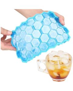 Forma De Gelo 37 Cavidades Silicone 20x12x2,1cm Formato Favo Mel Tampa Multiuso Multicolorida Molde