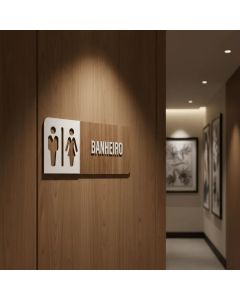 Placa Sinalização Indicativa Banheiro Cozinha Recepção escritório berçario  personalizado em mdf 3mm