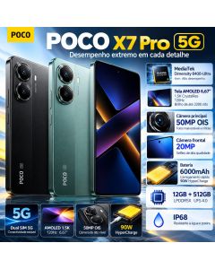 SmartphoneXiao Mi POCO X7 Pro 5G 12GB 512GB AMOLED 120Hz Dimensity 8400 Ultra 50MP OIS 6000mAh 90W HyperCharge IP68