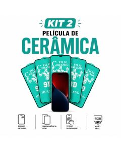 Kit 2 Peliculas de Gel Cerâmica Natural 9D Hidrogel Flexivel iPhone 11 12 13 14 15 16 Plus Pro Max