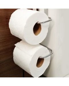 1 Uni-suporte Versátil Porta Papel Higienico Aramado Duplo Para Caixa Acoplada Cromado Multiuso