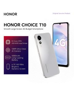 Celular HONOR CHOICE T10, Smartphone 4G, Tela 6.75" HD+, Bateria 5000mAh, Câmera 13MP, Android Go, Dual Chip