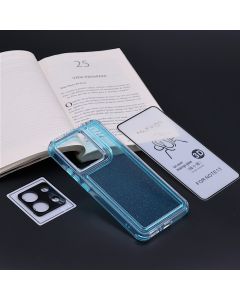 Capa 2EM1 Anti-Impacto Colorida para Redmi Note 13 4G com Película de Tela Vidro 3D e Película da Câmera