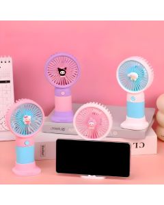 Mini ventilador (600026) portátil de mão e mesa, da Turma da Hello Kitty, carregamento USB