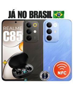 Celular Smartphone Realme C85 4G com NFC Dual SIM 256/8GB Ram OU 128/6GB Tela 6.8" + Fone de Cortesia