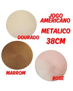 Kit 4 Ou 6 Jogo Americano 38cm Descanso De Mesa Para Cozinha Redondo Metálico Elegante Para Mesa