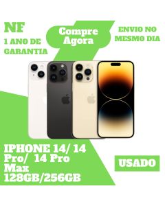 Usado: Apple iPhone 14 14 Pro 14 Pro Max 128GB 256GB 512GB Desbloqueado 1 Ano de Garantia