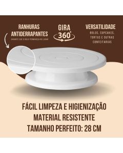 Base Plataforma Giratória Bailarina Para Decorar Bolos Confeiteiro Utensilio Para Cozinha Multiuso Torta Bolos Cupcake