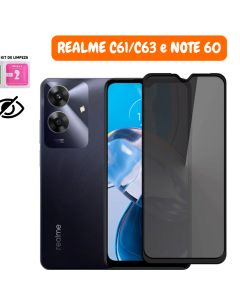 Película de Privacidade Vidro 3D Para Realm C61/C63 e  Realm Note 60