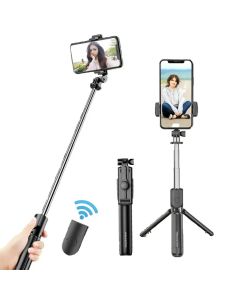Pau de Selfie Gimbal Tripé Bluetooth Extensível H'maston ZP18 1M