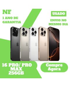 Usado: Apple iPhone 16 Pro 16 Pro Max 128GB 256GB 512GB Desbloqueado 1 Ano De Garantia
